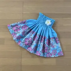 ケイキ☆子ども☆切り替えパウスカート☆フラダンス☆ハワイアン☆スカイ×ピンク