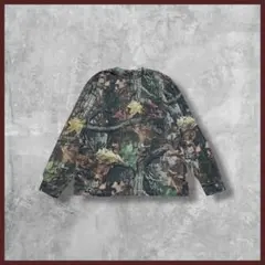 US古着 FIELDLINE リアルツリー カモ 総柄プリント ロンT 長袖 M