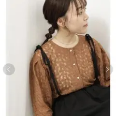 【最終価格】新品未使用 エヘカソポ ノーカラー花柄レースブラウス プルオーバー