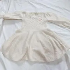 GAP ニットワンピース　ハート刺繍　ホワイト　ガール　ざっくりニット