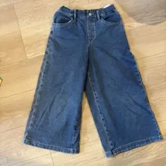 140cm デニム ワイドパンツ