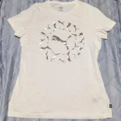 PUMA レディース Tシャツ XLサイズ ホワイト ロゴプリントのサムネイル
