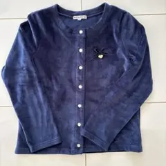 any FAM ネイビー ベロア起毛カーディガン 140cm