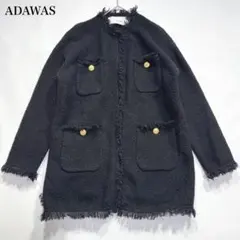 【完売品✨】ADAWAS ニットツイードジャケット　黒　金ボタン　定価3.5万 2025年最新】adawas ツイードニットの人気アイテム - メルカリ