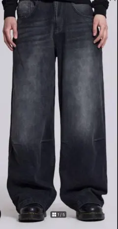 Jaded London　Washed Black Colossus Jeans