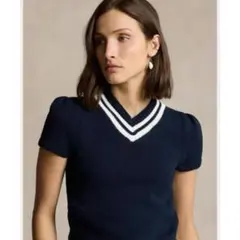 美品✨2024 ポロラルフローレン ショートスリーブコットンクリケット ネイビー