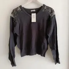 アクシーズファム肩レースVネックニット