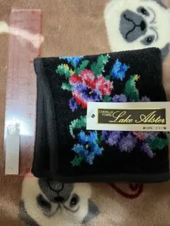 Lake Alster シェニールタオル花柄 黒レイクアルスター母の日プレゼント