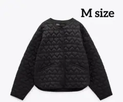 ブラック ハート型キルティングジャケット Mサイズ ZARA