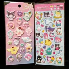 【正規品】サンリオ　ジュエルマシュマロステッカーズ　ラメ入り樹脂もりシール　新品