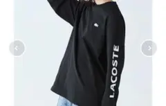 ラコステ オーバーサイズ ロゴプリント鹿の子地Tシャツ　ブラック　Lサイズ 新品