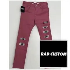 【新品未使用】RAD CUSTOM クラッシュ加工 チェック柄パッチ付き 150