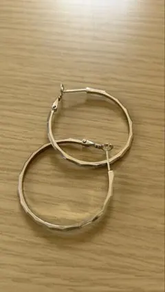 シルバー 八角形 フープピアス 中型