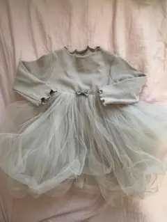 ベビードレス　チュール　グレー　ワンピース