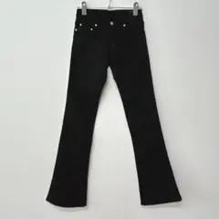 シマロン ストレッチ ブーツカット フレアパンツ カジュアル シンプル 黒 S