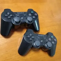動作品！PS3　ワイヤレス　コントローラー CECHZC2J 2個セット　黒