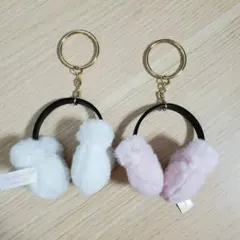 東京ディズニーリゾート ミッキー型キーホルダー イヤーマフ 2色セット