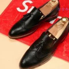 ローファーシューズ メンズ ビジネスシューズ ウイングチップ 革靴S