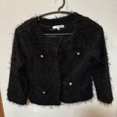 KLEIN PLUS 黒 半袖カーディガン 38