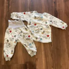 スヌーピー柄 ベビーパジャマ 上下セット 90cm