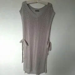 CHIP CLiP ベージュ ノースリーブニットワンピース