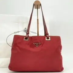 プラダ テスートナイロン トートバッグ ショルダー 本革 三角ロゴプレート