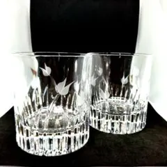 新品DaVinciCrystal草花文クリスタルペアロックグラス江戸切子薩摩切子