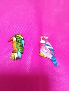 昭和レトロ ブリキ バッジ 　 鳥 駄菓子屋 駄玩具　ブローチのサムネイル