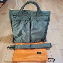 人気 PORTER TANKER SQUARE TOTE BAG セージグリーン - メルカリ