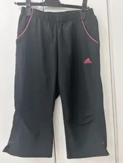 adidas ジャージパンツ 黒 ピンク