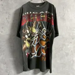90's NBA シカゴブルズ ルーニーテューンズ 大判プリント Tシャツ