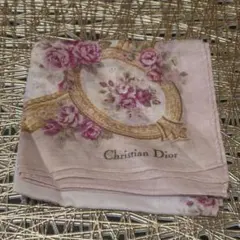 最終値下げ⬇Christian Dior ハンカチ ローズ柄 ピンクのサムネイル
