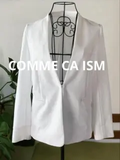 ⭐︎COMME CA ISM ホワイト ノーカラージャケット Ｓサイズのサムネイル