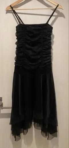 【セール】【ビドンナ】ブラックフリル パーティドレス　サイズM