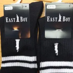 リ*マ様 EAST BOY ストライプソックス 19-24cm　 黒　２足セット