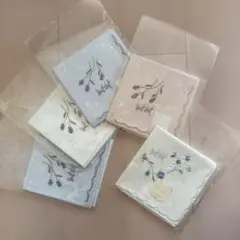 花柄刺繍ハンカチ5枚セット