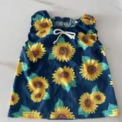 ベビー ひまわり柄 ワンピース 80
