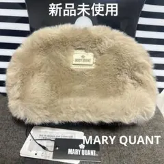 新品未使用★タグ付きマリークワントファーラウンドファスナーコスメポーチベージュ