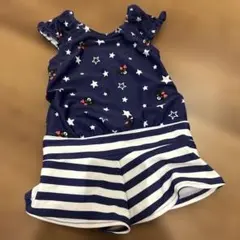 ミキハウス ベビー水着 女の子 ネイビー　80サイズ