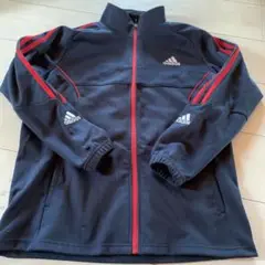 adidas ネイビー/レッド フルジップジャージ　M