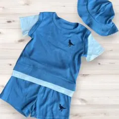 キッズ セットアップ 100 男の子 3点セット 半袖 上下 帽子付 夏
