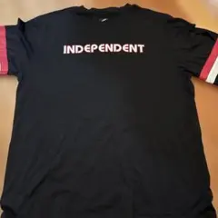 INDEPENDENT XL Tシャツ 黒 袖ストライプのサムネイル