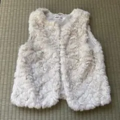 H&M フェイクファーベスト US 7-8Y ホワイト