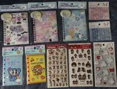 シール台紙5冊、ふわふわシール3点、タイルシール2点セット