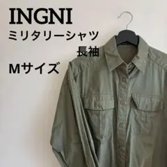 INGNIイング【M】ミリタリーシャツ 長袖シャツ
