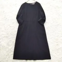 大きいサイズ❉ 23区 フォーマルワンピース 切り替え 長袖 ネイビー 46