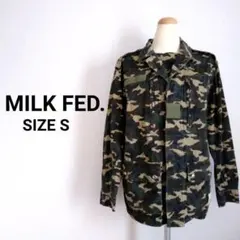 MILKFED ／迷彩 ミリタリージャケット カーキ色 婦人S ミルクフェド