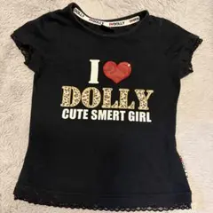 ミニtシャツ　レース　I love キッズサイズ　ヒョウ柄　レオパード y2kのサムネイル