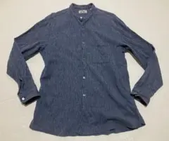 OKURA インディゴ ピンストライプ プルオーバーシャツ 3