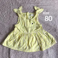 ラルフローレン ワンピース 80 ギンガムチェック 黄色 ベビー 女の子